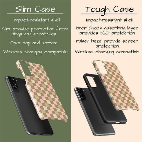 Custom Initials Watercolor Checkerboard Galaxy Case