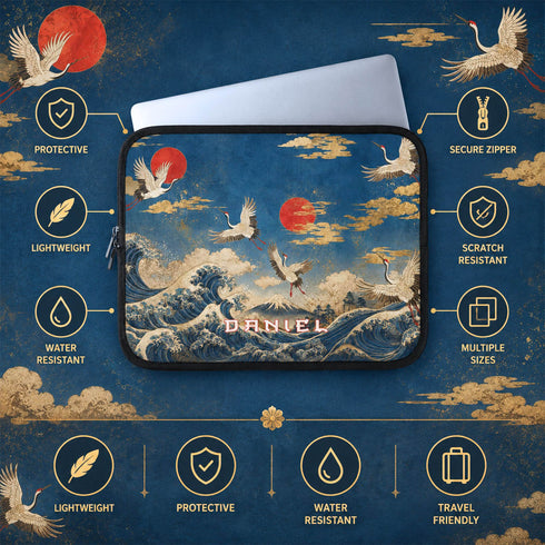 Personalized Cranes of Fuji Laptop Sleeve