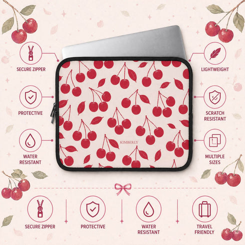 Personalized Cherry Pair Laptop Sleeve