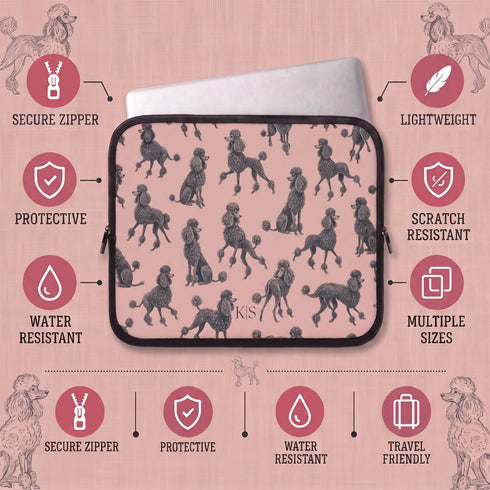 Personalized French Poodles Laptop Sleeve