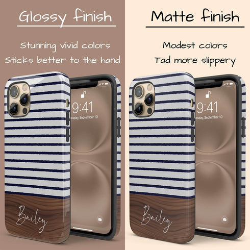 Custom Name Rustic Wood Stripes iPhone Case