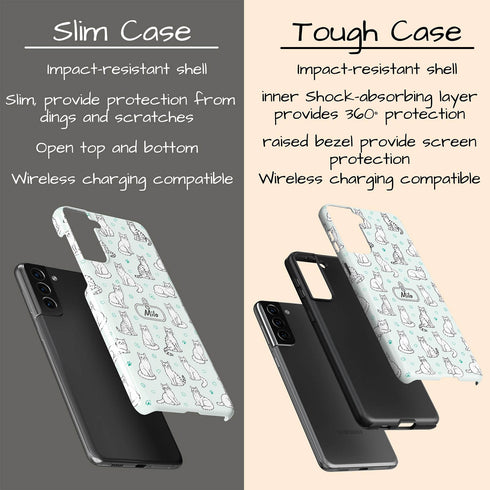 Personalized Cat Doodle Tag Galaxy Case