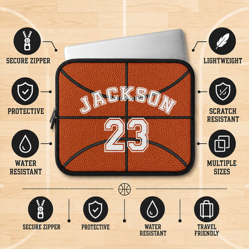 Personalized Basketball Laptop Sleeve