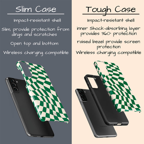 Custom Initials Wavy Groovy Checkerboard Galaxy Case