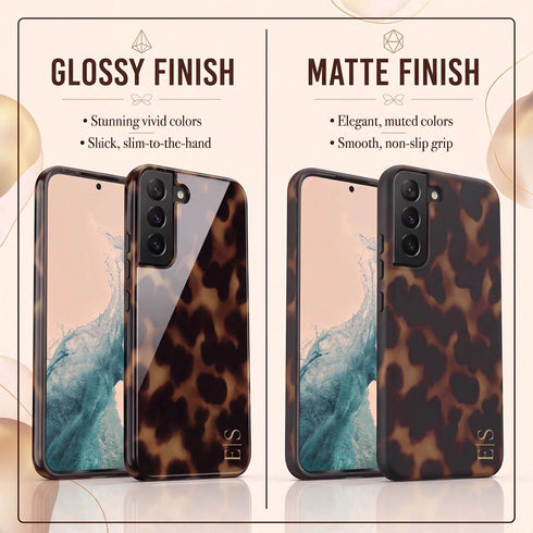 Personalized Amber Tortoise Vertical Initials Galaxy Case