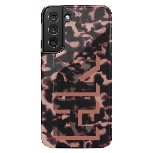 3D Camo Initials Dark Tort Galaxy Case