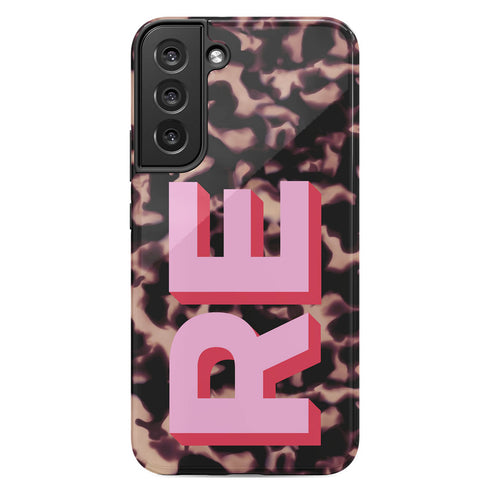 Custom 3D Initials Dark Tort Galaxy Case
