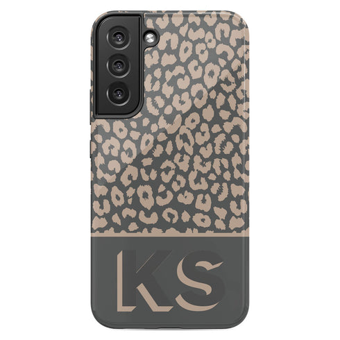 Boho Leopard 3D Initials Galaxy Case