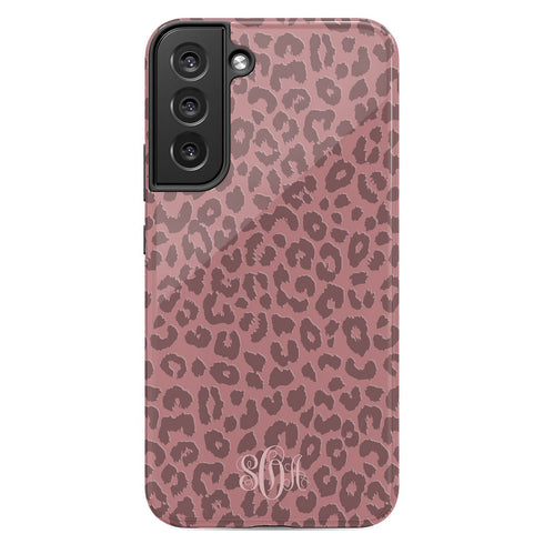 Nude Leopard Custom Monogram Galaxy Case