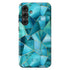 Custom Initials Blue Abstract Stained Glass Galaxy Case