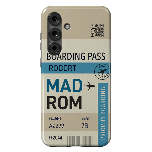 Personalized Tropical Getaway Boarding Pass Galaxy Case