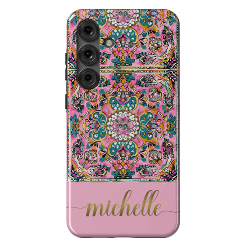 Custom Name Mandala Boho Floral Galaxy Case