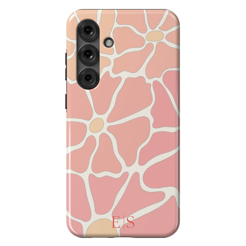 Custom Initials Abstract Flowers Galaxy Case - V2
