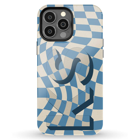 Groovy Checkerboard 3D Initials iPhone Case