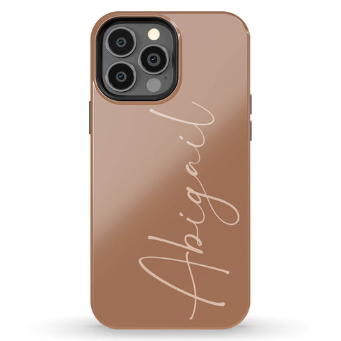 Custom Signature Name Earth Tones iPhone Case - Light