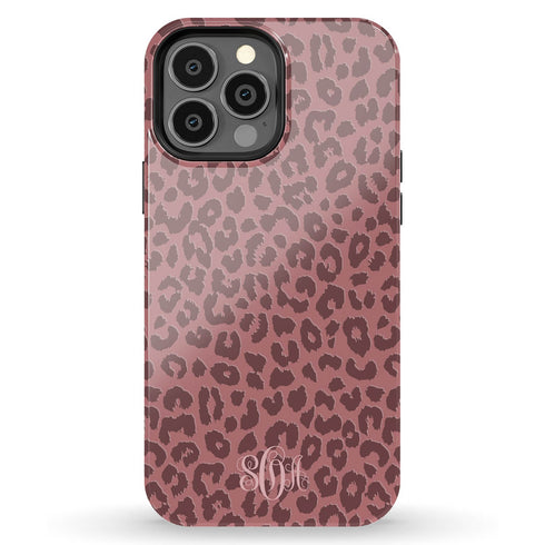 Nude Leopard Custom Monogram iPhone Case