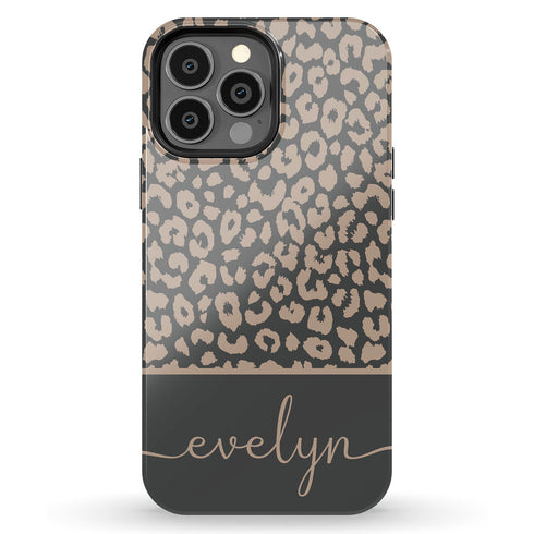 Boho Leopard Custom Name iPhone Case