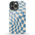Custom Initials Wavy Groovy Checkerboard iPhone Case
