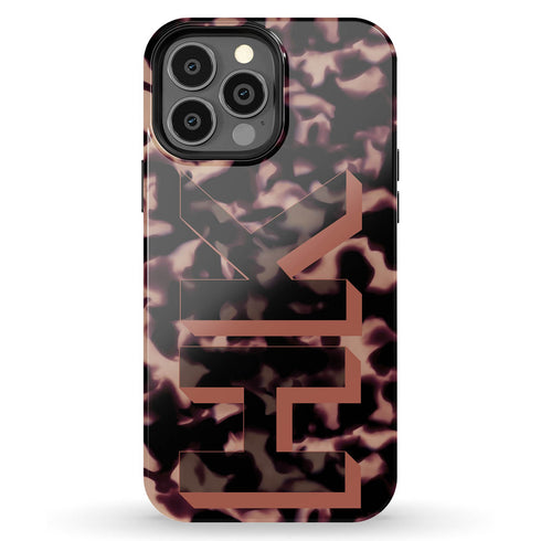 3D Camo Initials Dark Tort iPhone Case