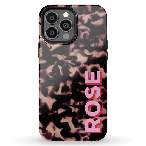 3D Custom Name Dark Tort iPhone Case