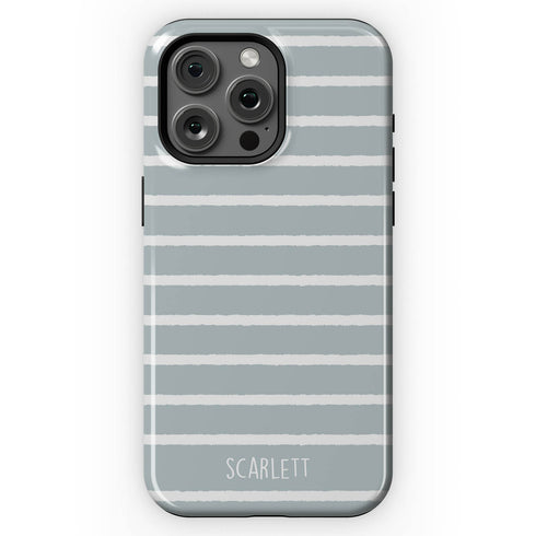 Custom Name Hand Drawn Pastel Stripes iPhone Case