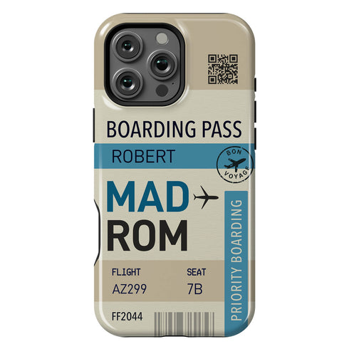 Personalized Tropical Getaway Boarding Pass iPhone Case