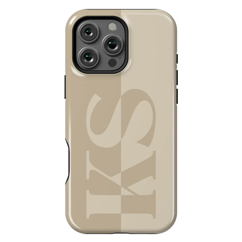 Personalized Minimalist Two-Tone Terra iPhone Case