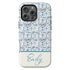 Custom Name Blue Mediterranean Tiles iPhone Case