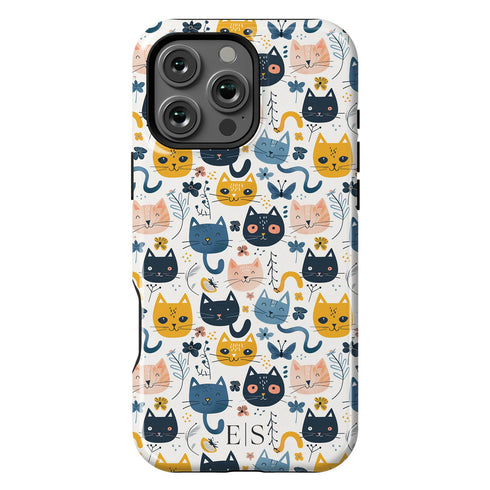 Custom Initials Tabby Cat Lovers iPhone Case