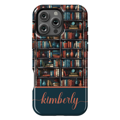 Custom Name Bookshelf Academia iPhone Case