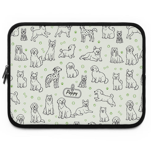 Personalized Dog Doodle Tag Laptop Sleeve
