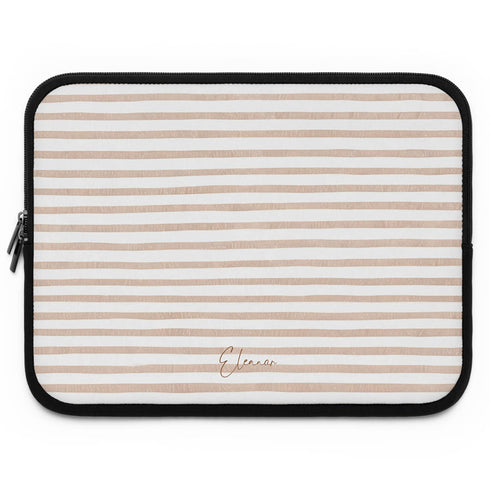 Personalized Coastal Stripes Laptop Sleeve