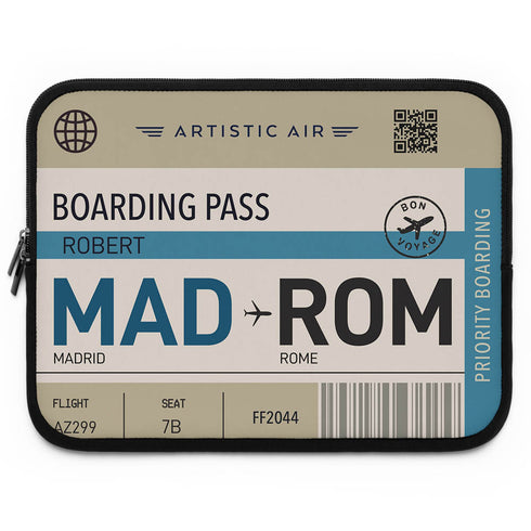 Personalized Boarding Pass Laptop Sleeve