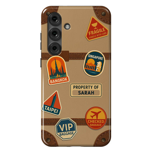 Personalized Vintage Suitcase Sticker Galaxy Case
