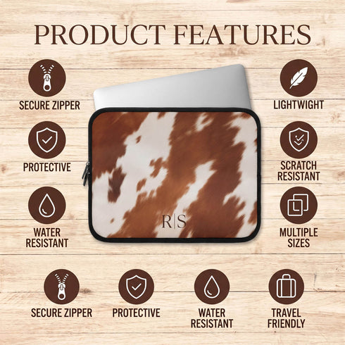 Personalized Cowhide Laptop Sleeve