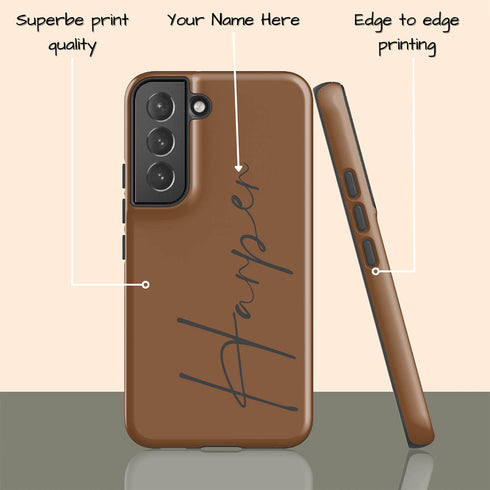 Custom Signature Name Earth Tones Galaxy Case - Dark