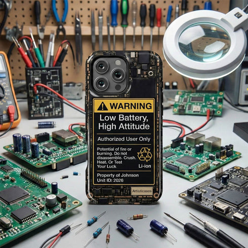 Personalized Tech Humor Warning Circuit Board iPhone Case