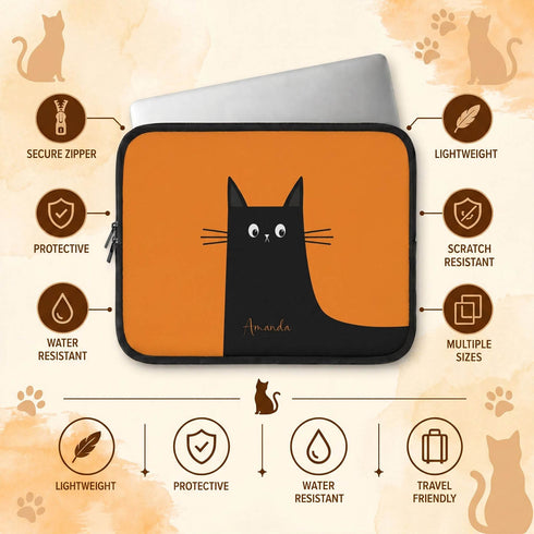 Personalized Cat Mood Laptop Sleeve