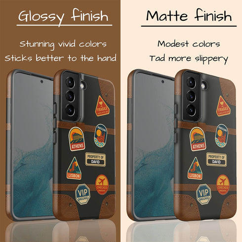 Personalized Vintage Suitcase Sticker Galaxy Case