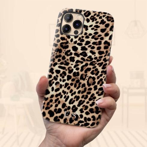 Custom Initials Lush Leopard iPhone Case
