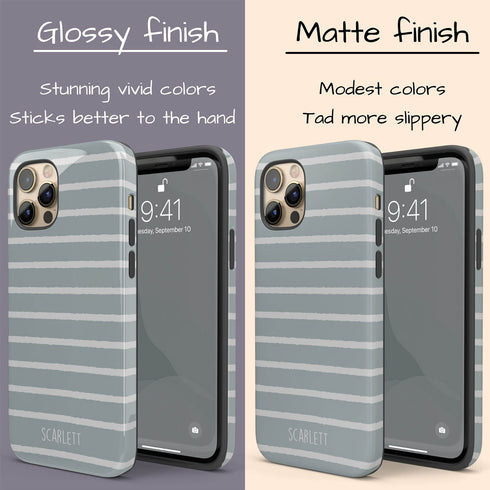 Custom Name Hand Drawn Pastel Stripes iPhone Case