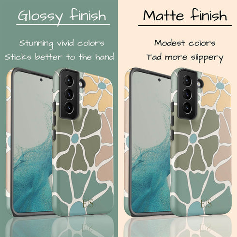 Custom Initials Abstract Flowers Galaxy Case - V2