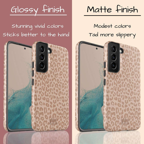 Nude Leopard Custom Monogram Galaxy Case