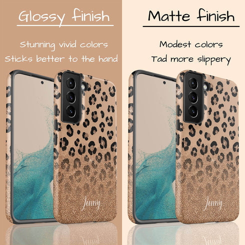 Personalized Leopard Glow Galaxy Case