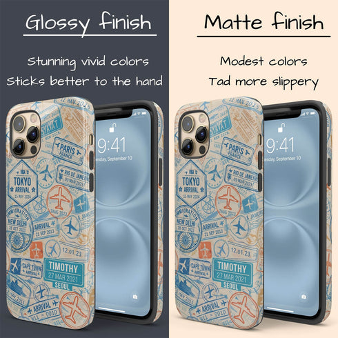 Personalized Stamped Journey Collection iPhone Case