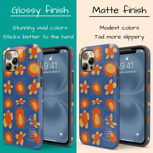 Personalized Retro Warp Floral Groovy iPhone Case