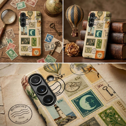 Personalized Vintage Postal Collage Galaxy Case