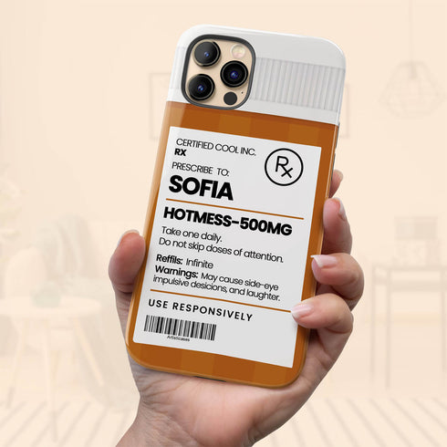 Personalized Funny Prescription Pill Bottle iPhone Case