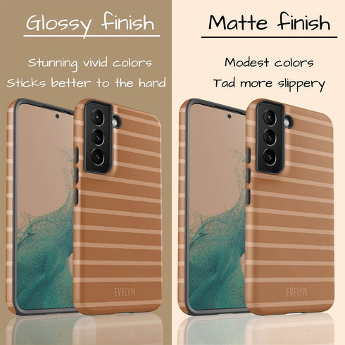 Custom Name Earth Tone Stripes Galaxy Case