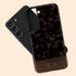 Custom Wood Initials Dark Tortoiseshell Galaxy Case